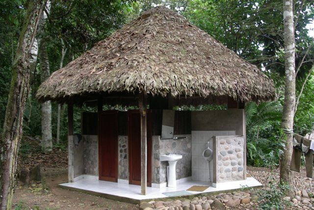 Bathroom at kitchen and round house complex
