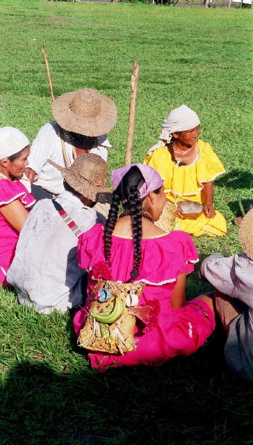 Community members of San Miguel in traditional dress